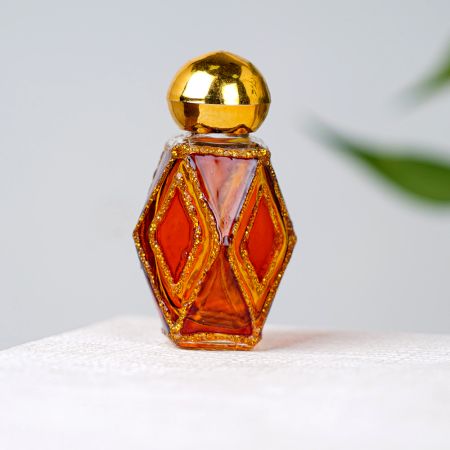 Tempting Orange Colour Glass Bottle for Perfume